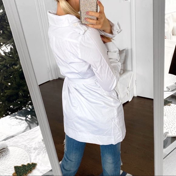 🐚 SISTERS POINT WHITE COTTON TRENCH COAT! - Picture 4 of 11